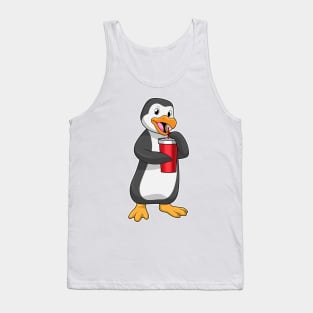 Penguin with Drinking cup with Straw Tank Top